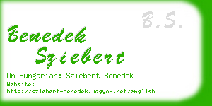 benedek sziebert business card